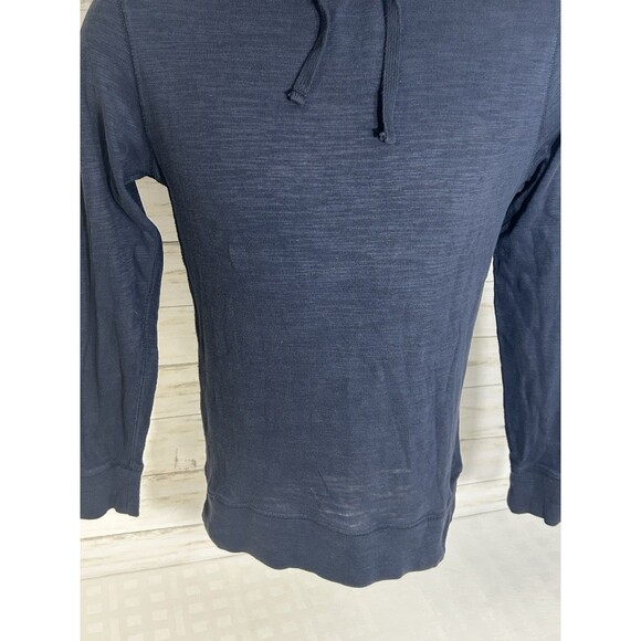 Faherty Hoodie Men Small Blue Organic Cotton Lightweight Pullover Slub Knit - Picture 3 of 14